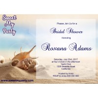 Seaside Bridal Shower invitation, Sea Shell Bridal Shower Invitation,Beach Wedding Shower Invitation,(11)